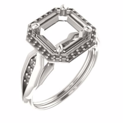 71742:629:P 14kt Rose  8mm Asscher Ring Mounting