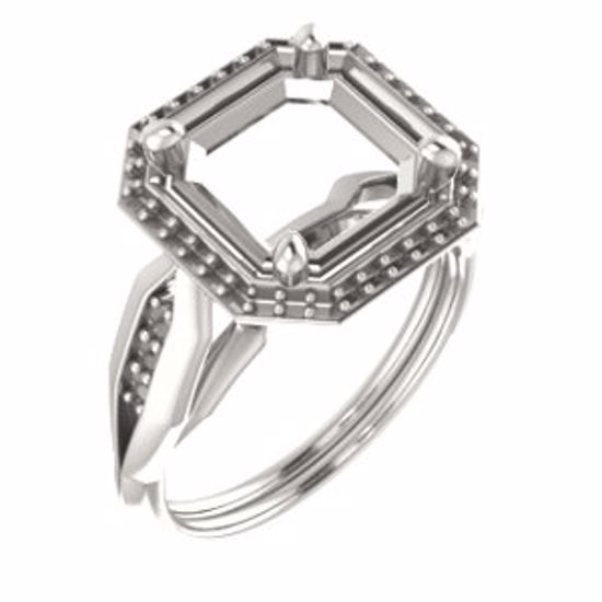 71742:644:P 14kt Rose  9mm Asscher Ring Mounting