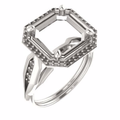 71742:663:P 18kt Rose  10mm Asscher Ring Mounting