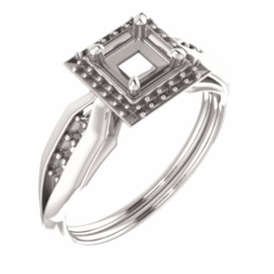 71742:846:P Continuum Sterling Silver  4.5mm Square Ring Mounting