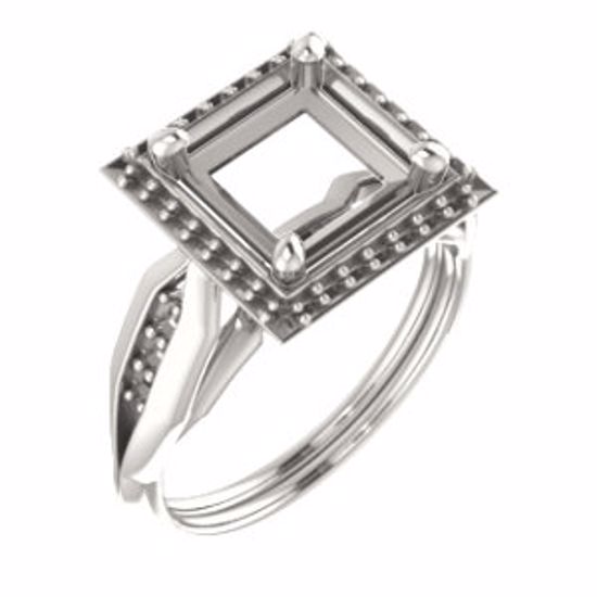 71742:936:P Continuum Sterling Silver  7.5mm Square Ring Mounting