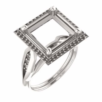 71742:981:P Continuum Sterling Silver  10mm Square Ring Mounting