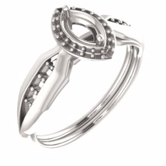 71742:996:P Continuum Sterling Silver  6x3mm Marquise Ring Mounting