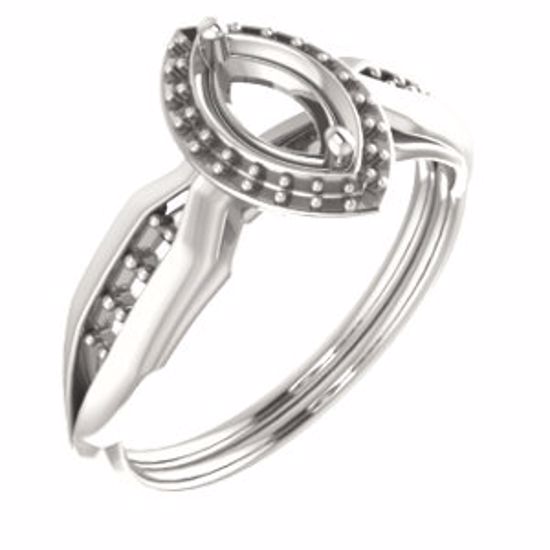 71742:1026:P Continuum Sterling Silver  7x3.5mm Marquise Ring Mounting