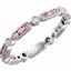 651718:100:P 14kt White Pink Sapphire & 1/10CTW Diamond Eternity Band Size 6