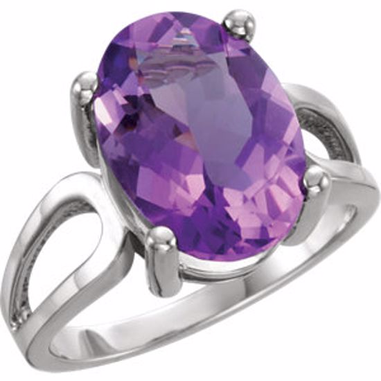 7748:6007:P Platinum 14x10mm Oval Amethyst Ring