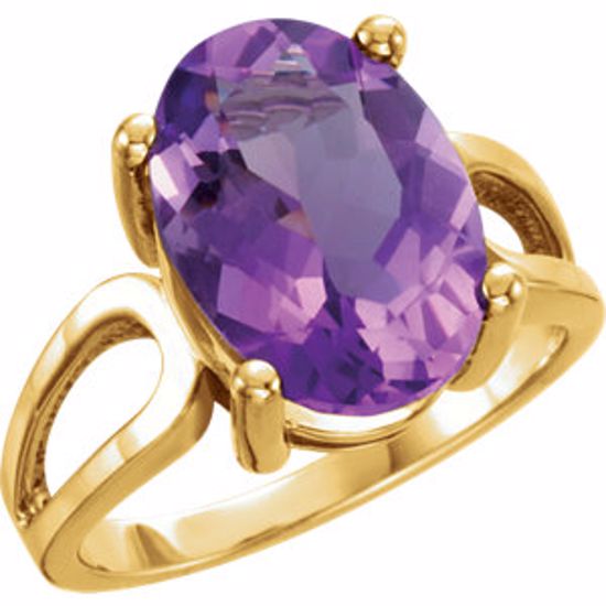 7748:6004:P 14kt Yellow 14x10mm Oval Amethyst Ring