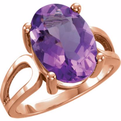 7748:6006:P 14kt Rose 14x10mm Oval Amethyst Ring