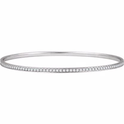 651751:60001:P 14kt White 1 1/2 CTW Diamond Bangle Bracelet