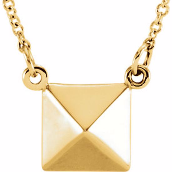 85875:104:P 18kt Yellow Pyramid 16.25" Necklace