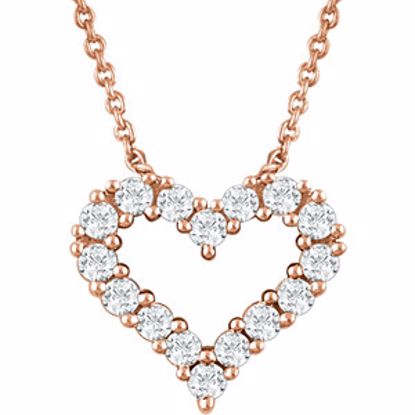 651759:60002:P 14kt Rose 1/4 CTW Diamond Heart 18" Necklace