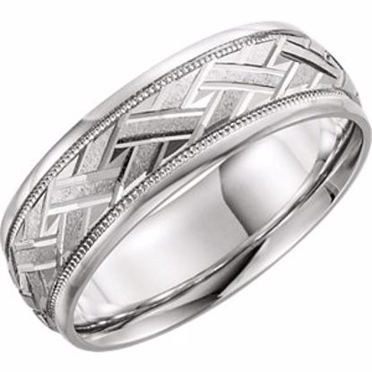 50679:105:P Sterling Silver 7mm Comfort Fit Design Band Size 5