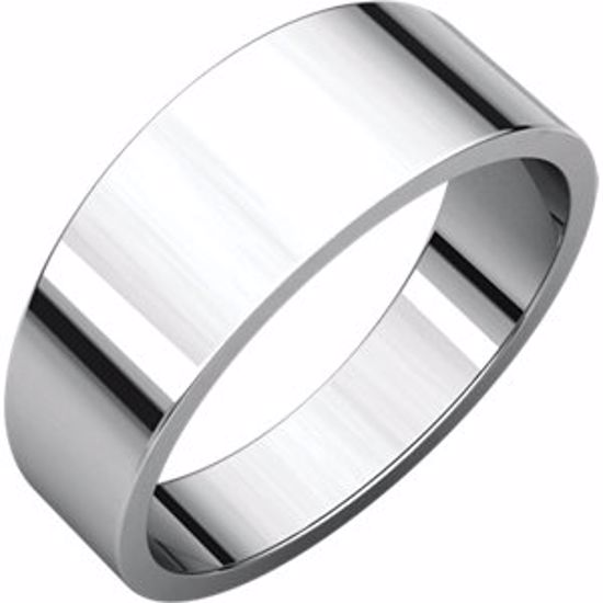 FT11.5:1627:P 10kt White 7mm Flat Tapered Band 