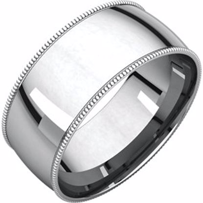 MGRL14.5:4218:P Sterling Silver 8mm Light Comfort Fit Milgrain Band 