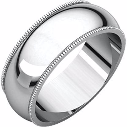 MG9.5:4089:P Sterling Silver 7mm Milgrain Band