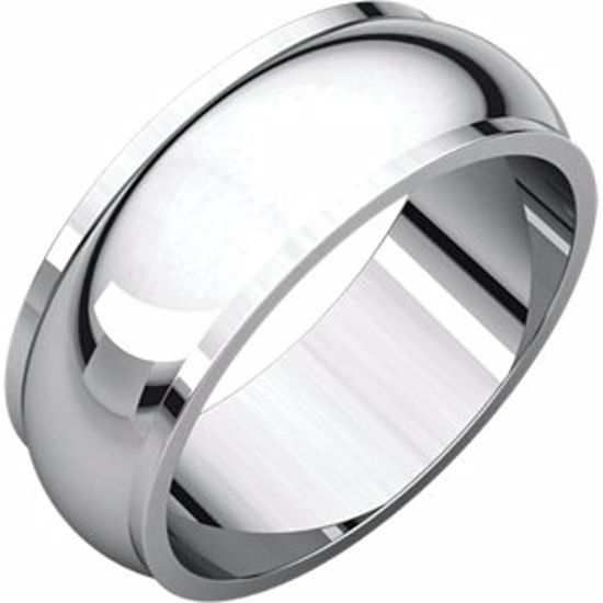 HRE7.5:3966:P Sterling Silver 7mm Half Round Edge Band