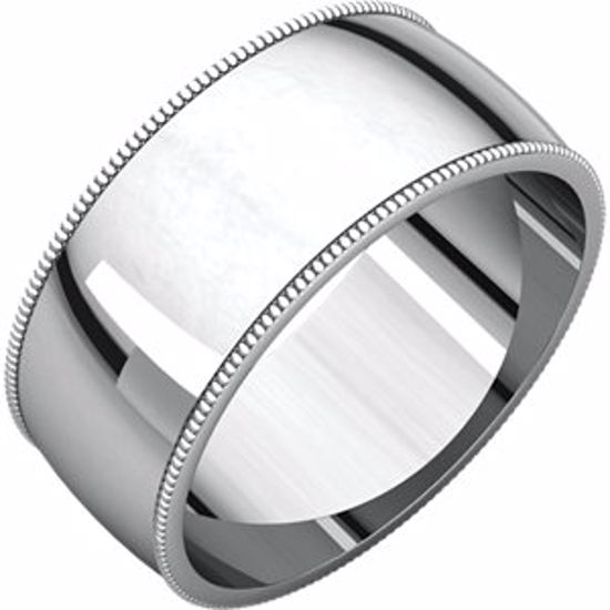 MGL12:4128:P Sterling Silver 8mm Milgrain Light Band