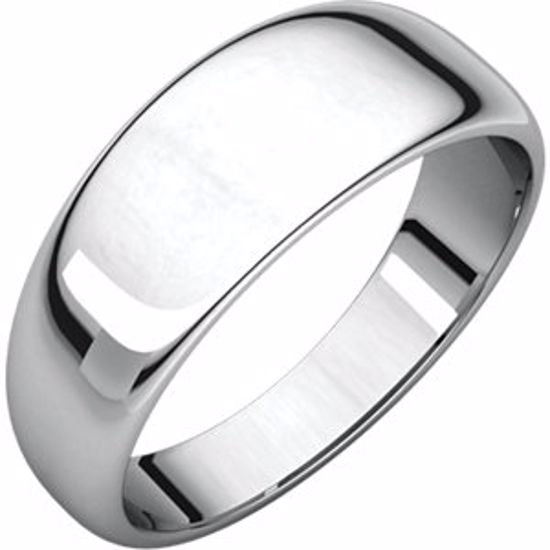 HRT14:3996:P Sterling Silver 7mm Half Round Tapered Band