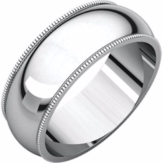 MG13.5:4097:P Sterling Silver 7mm Milgrain Band