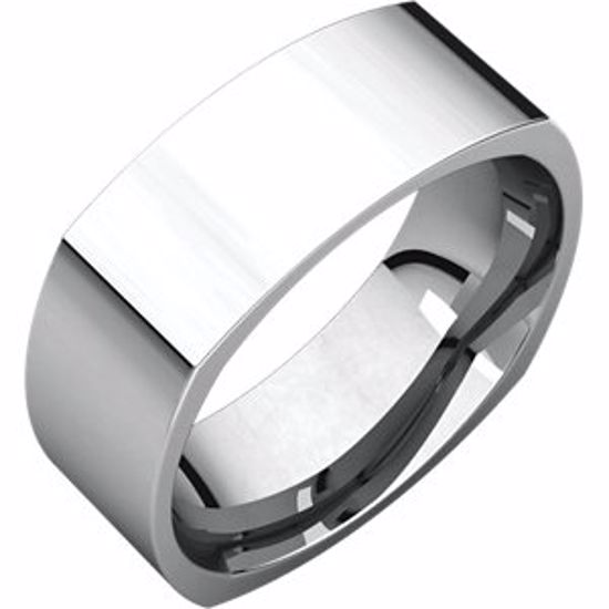 SQR9:4258:P Sterling Silver 7mm Square Comfort Fit Band