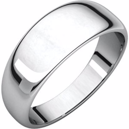 HRT7.5:3983:P Sterling Silver 7mm Half Round Tapered Band