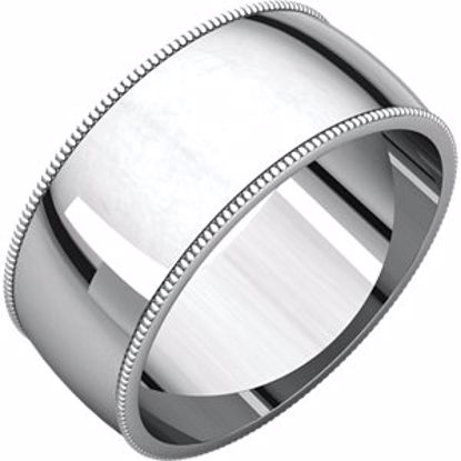 MGL15:4134:P Sterling Silver 8mm Milgrain Light Band