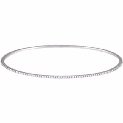 67337:60003:P 14kt White 1 CTW Diamond Stackable Bangle Bracelet