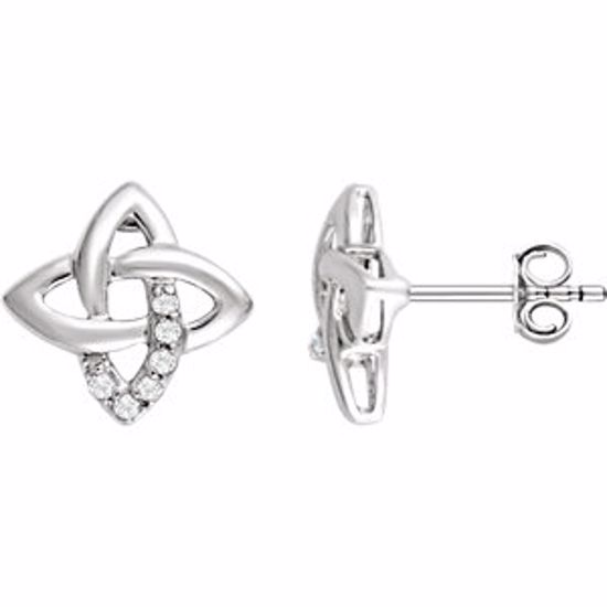 651781:60000:P Sterling Silver 1/8 CTW Diamond Earrings