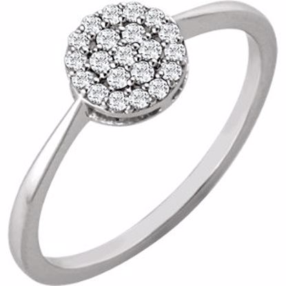 651805:60001:P 14kt White 1/5 CTW Diamond Cluster Ring