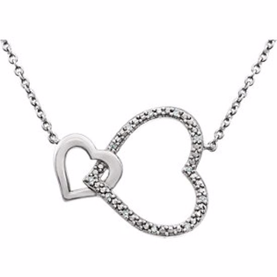 651799:60000:P Sterling Silver .03 CTW Diamond Interlocking Heart 18" Necklace