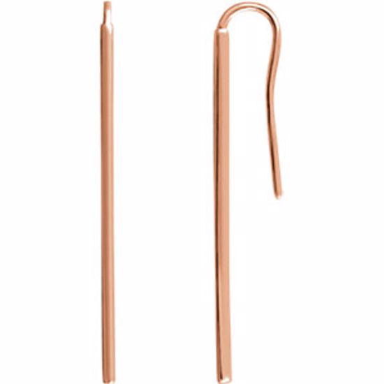 651815:102:P 14kt Rose Vertical Bar Earrings