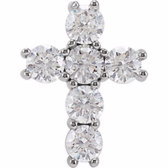 R42309:60013:P Platinum 1 1/2 CTW Diamond Cross Pendant