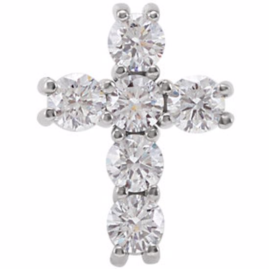 R42309:60005:P Platinum 1/2 CTW Diamond Cross Pendant