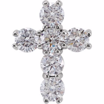 R42309:60009:P Platinum 1 CTW Diamond Cross Pendant