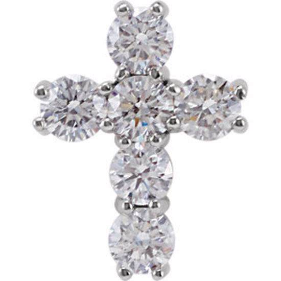 R42309:60009:P Platinum 1 CTW Diamond Cross Pendant