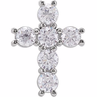 R42309:60011:P Platinum 1 1/4 CTW Diamond Cross Pendant