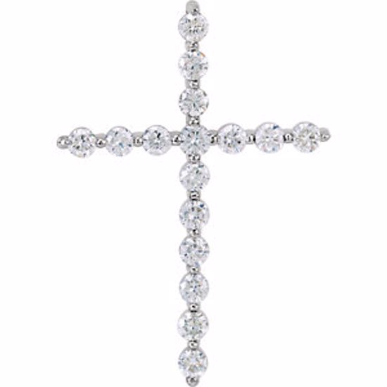 R42307:60009:P Platinum 1 CTW Diamond Cross Pendant