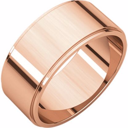 FE10.5:143508:P 10kt Rose 8mm Flat Edge Band