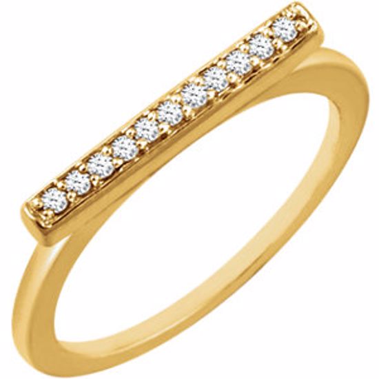 651822:60000:P 14kt Yellow 1/10 CTW Diamond Bar Ring