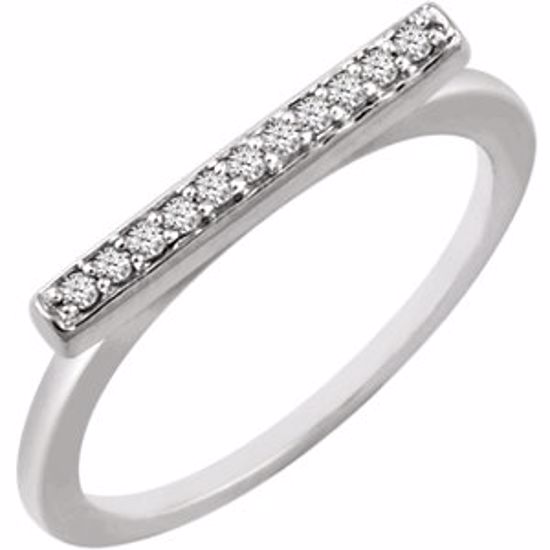 651822:60001:P 14kt White 1/10 CTW Diamond Bar Ring