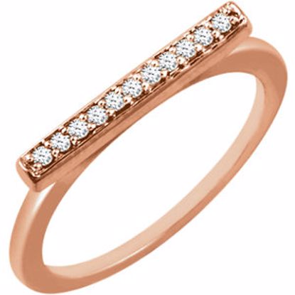 651822:60002:P 14kt Rose 1/10 CTW Diamond Bar Ring