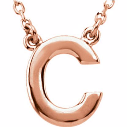 84634:60002:P 14kt Rose Letter "C" Block Initial 16" Necklace