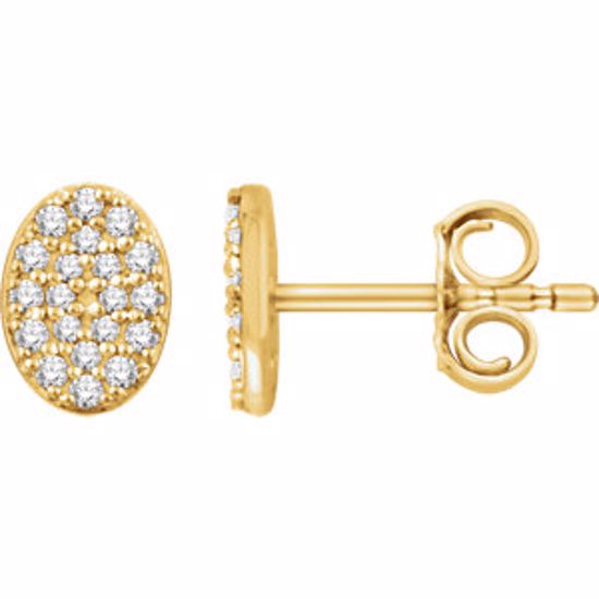 651831:60000:P 14kt Yellow 1/6 CTW Diamond Oval Cluster Earrings