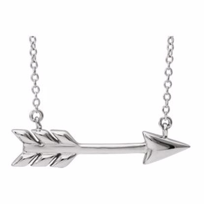 651829:60001:P 14kt White Arrow 16"-18" Necklace