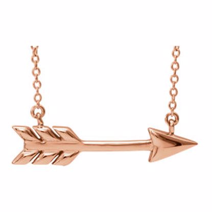 651829:60002:P 14kt Rose Arrow 16"-18" Necklace