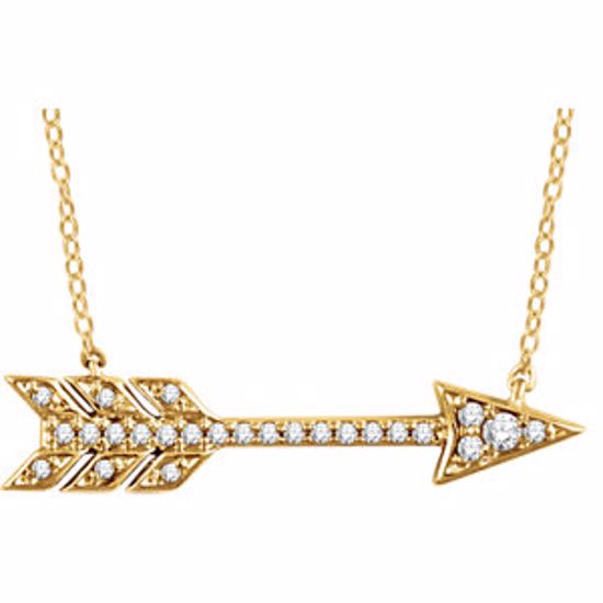 651830:60000:P 14kt Yellow 1/10 CTW Diamond Arrow Necklace