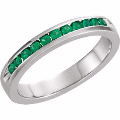 62855:60025:P Emerald Classic Channel Set Anniversary Band