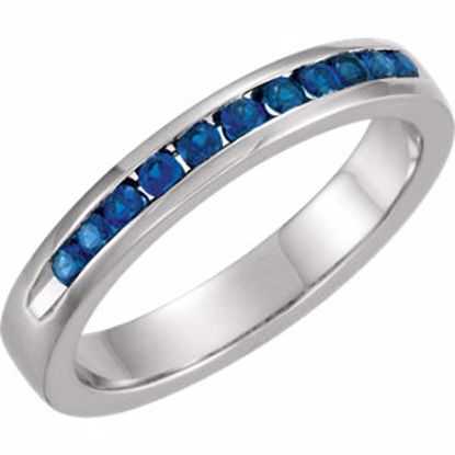 62855:60034:P Blue Sapphire Classic Channel Set Anniversary Band