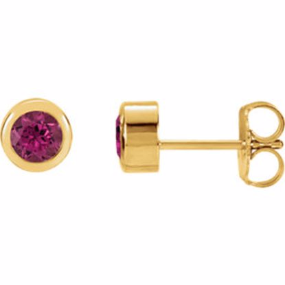 61086:60020:P 14kt Yellow Pink Tourmaline Earrings