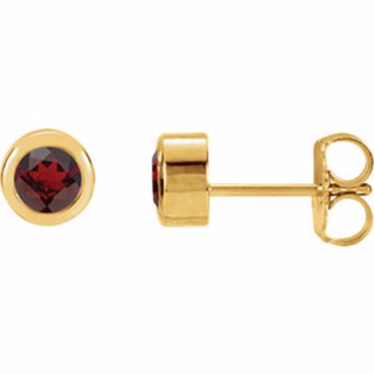 61086:60001:P 14kt Yellow Mozambique Garnet Earrings